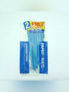 6 VINTAGE 1985 GILLETTE PAPER MATE ADVANCER PENCIL 0.7 MM FINE POINT TEAL - New